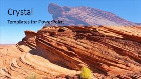  Presentation with walk - Audience pleasing PPT theme consisting of quaint-and-picturesque-forms-cliffs backdrop and a light blue colored foreground