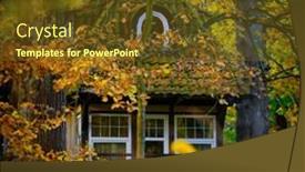  Presentation with house window - Slides enhanced with quaint-house-cloaked-in-autumn and a tawny brown colored foreground