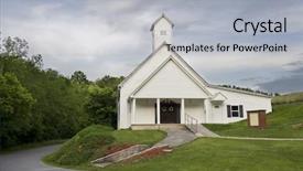  Presentation with pink and white roses country - Beautiful presentation theme featuring quaint white corner country church backdrop and a  colored foreground