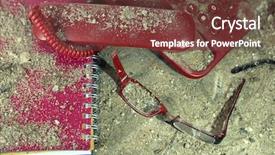  Presentation with quake - Audience pleasing theme consisting of merry christmas greeting with glowing colorful christmas lights backdrop and a seafoam green colored foreground