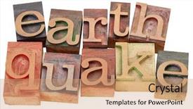  Presentation with quake - PPT theme featuring quake - earthquake - isolated word background and a coral colored foreground