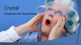  Presentation with elderly - Cool new theme with quake - elderly woman in shock backdrop and a teal colored foreground