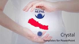  Presentation with quake - Theme featuring quake - pray for nepal earthquake crisis background and a light gray colored foreground