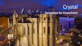  Presentation with church gala - Theme consisting of quake - ruins of the destroyed carmo background and a navy blue colored foreground