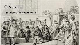  Presentation with 18th century - PPT theme enhanced with quakers meeting in 18th century background and a light gray colored foreground