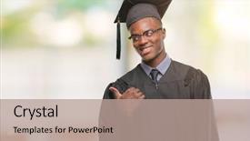  Presentation with breastfeeding and african american - Cool new PPT layouts with qualification - young graduated african american man backdrop and a coral colored foreground