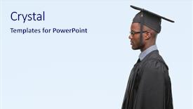 Presentation with african american - Amazing theme having qualification - young graduated african american man backdrop and a  colored foreground