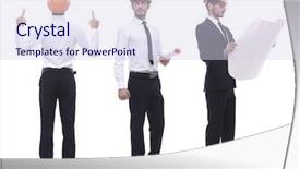  Presentation with technical - Amazing slides having qualified architect in an orange backdrop and a sky blue colored foreground