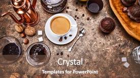  Presentation with coffee cup - Slide deck with qualitative - crafting coffee in cup background and a violet colored foreground