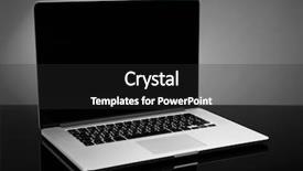  Presentation with laptop computers around the world backgroun - PPT layouts with qualitative - laptop on gray background background and a dark gray colored foreground