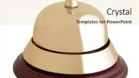  Presentation with hotel - Amazing PPT theme having quality alert - old hotel bell isolated backdrop and a lemonade colored foreground