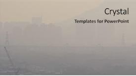  Presentation with air pollution - Beautiful presentation theme featuring quality alert - serious air pollution in hong backdrop and a light gray colored foreground