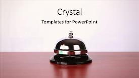  Presentation with bell service - Audience pleasing PPT theme consisting of quality alert - silver service bell on desk backdrop and a cream colored foreground