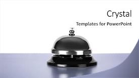  Presentation with bell service - Audience pleasing slide set consisting of quality alert - silver service bell on desk backdrop and a white colored foreground