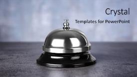  Presentation with bell service - Cool new theme with quality alert - silver service bell on reception backdrop and a light blue colored foreground