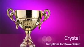  Presentation with awards purple - Presentation theme with quality awards - golden trophy on the purple background and a violet colored foreground