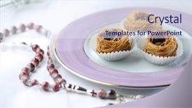  Presentation with muslim prayer - Presentation theme consisting of quality baklawa with muslim prayer background and a sky blue colored foreground