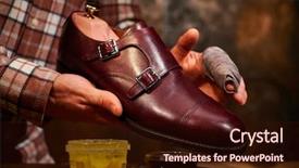  Presentation with shining - Cool new presentation with quality care - man shining shoes backdrop and a wine colored foreground