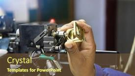  Presentation with diamond - Cool new PPT theme with quality-check-at-a-diamond backdrop and a tawny brown colored foreground