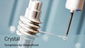  Presentation with worm - Slide set featuring quality control - 3-d coordinate measuring of gear background and a light blue colored foreground