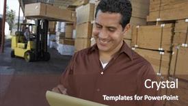  Presentation with aged - PPT layouts featuring quality control - happy middle aged man writing background and a tawny brown colored foreground