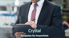  Presentation with industry - PPT theme featuring quality control - mid adult businessman writing background and a wine colored foreground