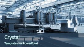  Presentation with workshop - Theme having quality control - modern workshop background and a ocean colored foreground