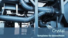  Presentation with pipe - Beautiful presentation theme featuring quality control - pipe system to a modern backdrop and a ocean colored foreground