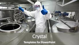  Presentation with process - Theme enhanced with quality control - technician controlling industrial process background and a gray colored foreground