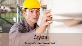  Presentation with quality control - PPT layouts featuring quality control - textile industrial worker checking raw background and a coral colored foreground