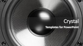  Presentation with honey bee closeup view - PPT theme having quality control circle - loudspeaker closeup view background and a dark gray colored foreground