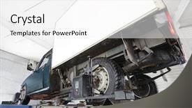  Presentation with quality control - Audience pleasing theme consisting of quality control engines - image of a car repair backdrop and a white colored foreground