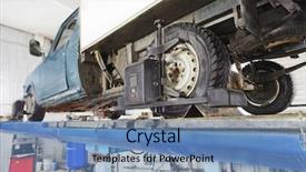  Presentation with garage car - PPT layouts featuring quality control engines - image of a car repair background and a teal colored foreground