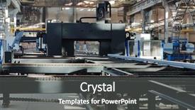  Presentation with quality control - Slides having quality control engines - new and powerful metalworking machine background and a dark gray colored foreground