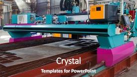  Presentation with quality control - Theme enhanced with quality control engines - new and powerful metalworking machine background and a  colored foreground