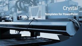  Presentation with quality control - Beautiful theme featuring quality control engines - new equipment in modern workshop backdrop and a teal colored foreground