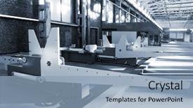  Presentation with quality control - Presentation theme consisting of quality control engines - new equipment in the shop background and a  colored foreground