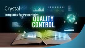  Presentation with quality control - Audience pleasing slide deck consisting of quality-control-inscription-coming-out backdrop and a ocean colored foreground