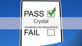  Presentation with road quality - Presentation theme featuring quality failed - pass or fail marks background and a white colored foreground