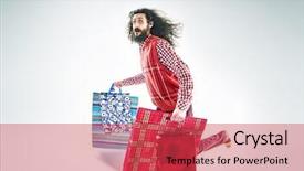  Presentation with weird psychology - Theme with self centered - weird nerdy guy on shopping background and a red colored foreground