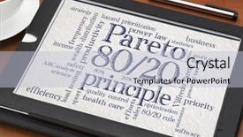  Presentation with tea cup - Audience pleasing presentation design consisting of safety rules - pareto principle or eighty-twenty rule backdrop and a light gray colored foreground