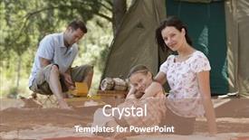  Presentation with campsite - Amazing presentation theme having quality life - girl 7-9 sitting at campsite backdrop and a coral colored foreground