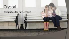  Presentation with quality life - Colorful PPT layouts enhanced with quality life - mother and daughter sitting together backdrop and a white colored foreground