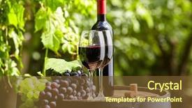  Presentation with quality life - Colorful slide deck enhanced with quality life - red wine bottle and wine backdrop and a tawny brown colored foreground