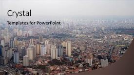  Presentation with quality life - Audience pleasing presentation theme consisting of quality life - skyline of sao paulo brazil backdrop and a light gray colored foreground