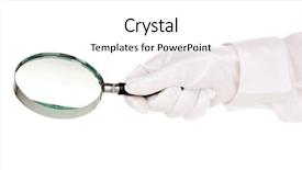 Presentation with waiter hand in white glove - Cool new slides with magnifying glass quality - female hand with loupe isolated backdrop and a white colored foreground