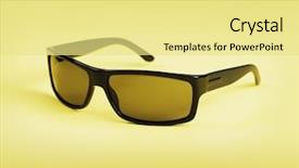  Presentation with quality policy - Cool new slide deck with men's sunglasses on yellow backdrop and a  colored foreground
