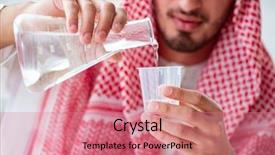  Presentation with drinking water - Colorful presentation design enhanced with quality of drinking water backdrop and a coral colored foreground