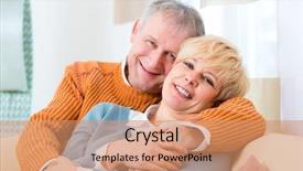  Presentation with quality life - Slide deck consisting of quality of life - two elderly background and a coral colored foreground