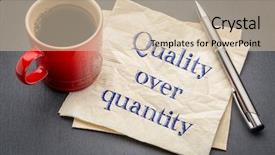  Presentation with inspirational - Audience pleasing slide deck consisting of quality over quantity inspirational reminder backdrop and a soft green colored foreground